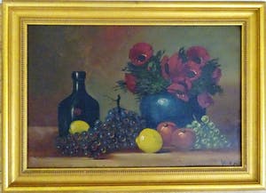 Niet of onleesbaar gesigneerd - Fruit met bloemen vaas kopen? Bied vanaf 1!