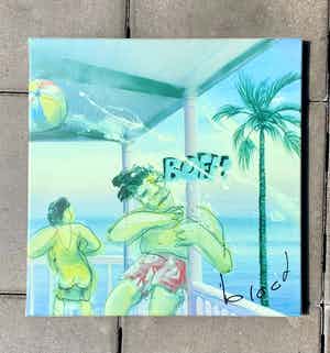 Herman Brood - Boff op linnen verkocht voor € 100!