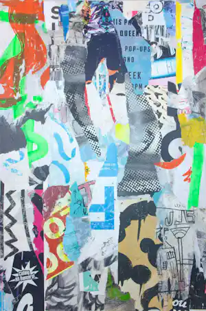 Charlie Green - Collage op doek, Calling All Dancers 101 vendu pour 60€ !