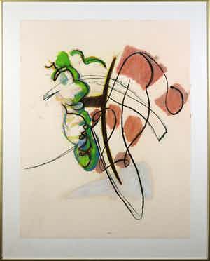 Philippe Hardy - Pastelkrijt, Abstracte compositie - Ingelijst verkocht voor € 70!