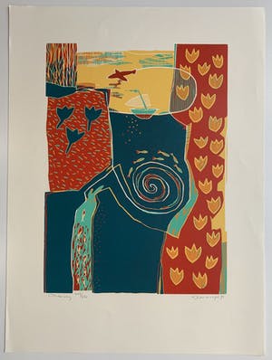 Diana van Hal - kleurenzeefdruk | 'Onderweg' | 1995 kopen? Bied vanaf 50!