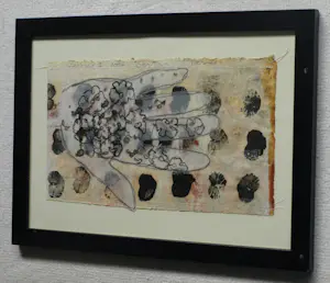 Caroline Serton - Gemengde techniek , ingelijst , Zaaihand I Texel - 2006 kopen? Bied vanaf 50!