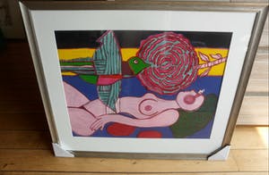 Corneille - Litho, Titel, Nu a la Rose . nieuw ingelijst kopen? Bied vanaf 325!