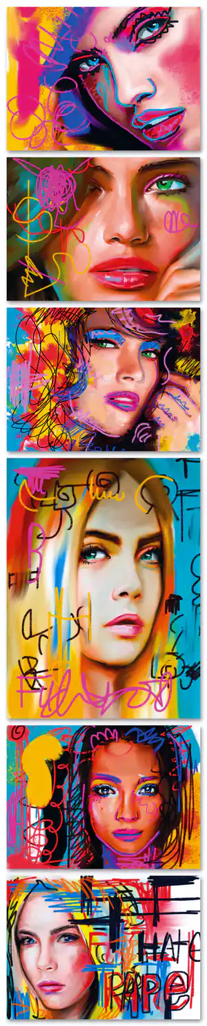 Peter Klashorst - Street Art (set van 6 stuks) verkocht voor € 1!