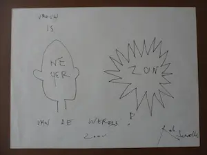 Rob Scholte - Stift tekening, titel, Vrouw is. kopen? Bied vanaf 70!