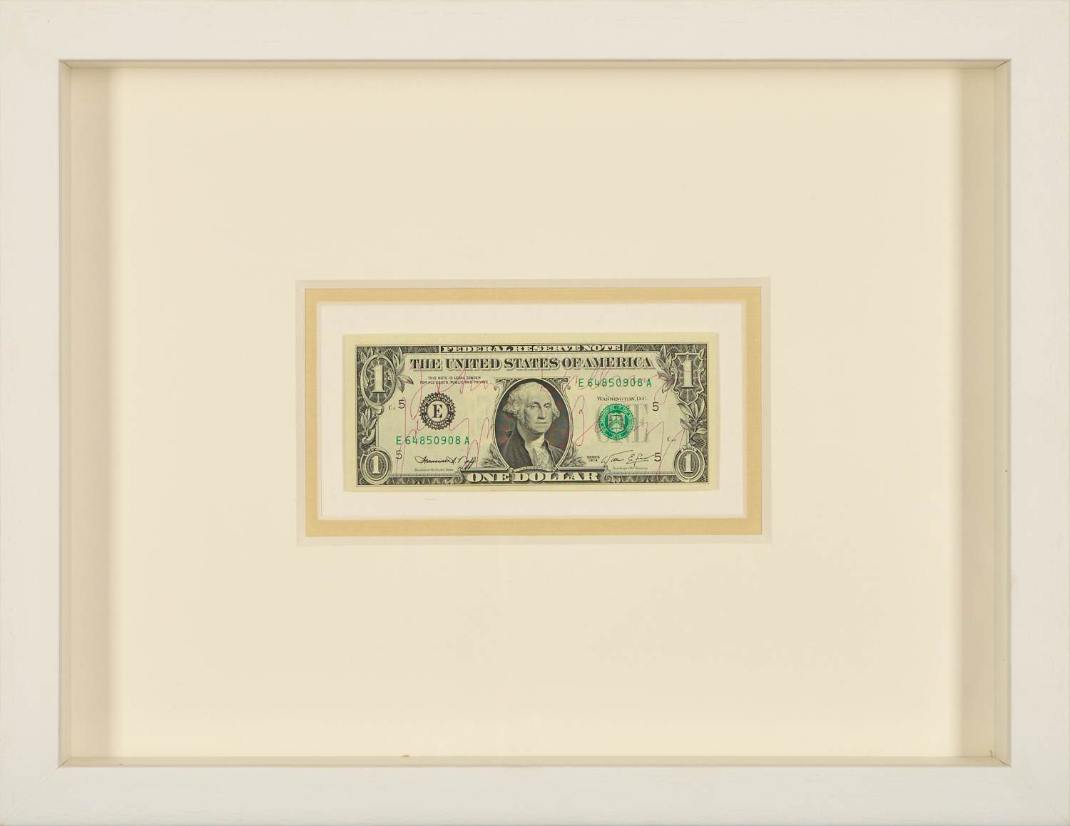 Joseph Beuys - Signiert - " One Dollar US Banknote " - Professionell gerahmt kaufen? Bieten Sie von 1290!