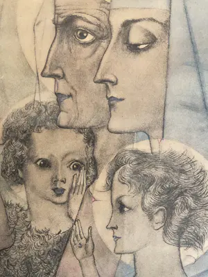Jan Toorop - Maria met Jezus en Elisabeth met Johannes de doper. kopen? Bied vanaf 35!