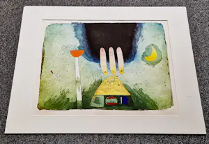 Michel van Overbeeke - Grote in zeer kleine E.A. oplage (5) gemaakte kleuren ets "Ritueel II" kopen? Bied vanaf 72!