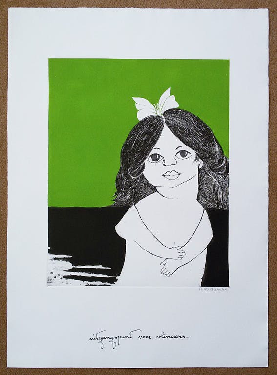 Ans Wortel - Uitgangspunt voor vlinder, aquatint ets kopen? Bied vanaf 75!