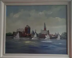 Buy Jan Kelderman - Vergezicht haven van Veere Zeeland? Bid from 75!