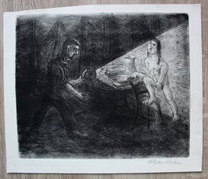 Willem Hendrik van Norden - ets: Naakt in licht kopen? Bied vanaf 29!