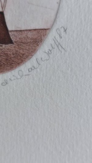 Niet of onleesbaar gesigneerd - etsje van Vuurtoren kopen? Bied vanaf 1!