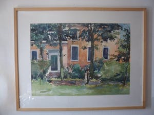 Pieter Vierhout - Aquarel, Bomen voor een huis kopen? Bied vanaf 20!