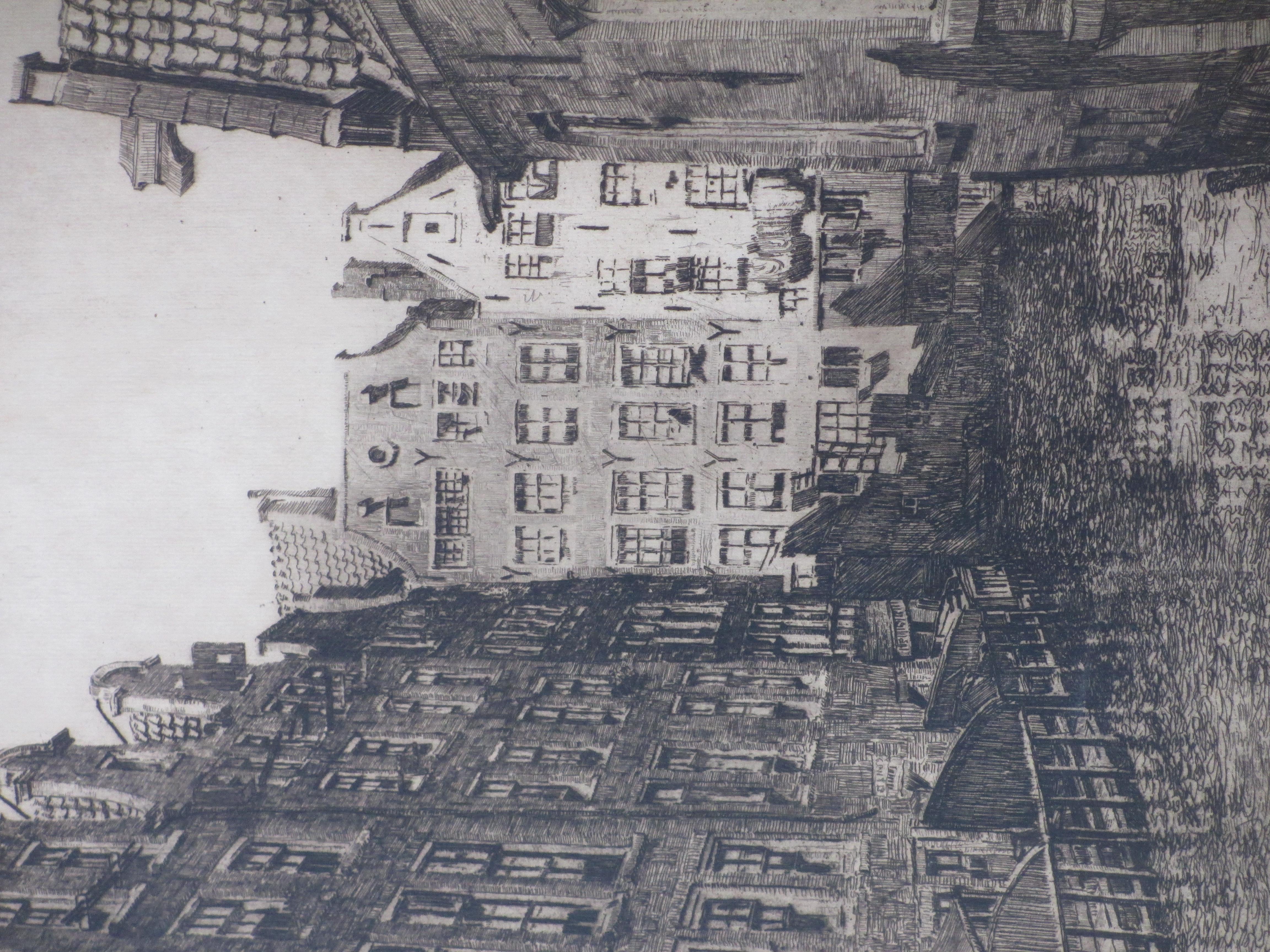 Berend Adrianus Bongers - Grachtengezicht Amsterdam Ets kopen? Bied vanaf 1!