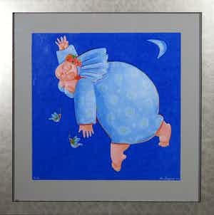 Ada Breedveld - Zeefdruk, Zonder titel - Ingelijst verkocht voor € 50!