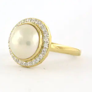 18k bicolour gouden ring met mabee en briljant geslepen diamant tot. 0.40ct kopen? Bied vanaf 675!