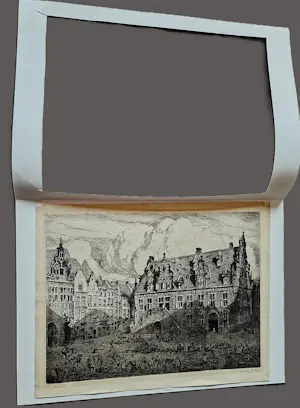 Eugene Lucker - Grote en mooi scherpe Ets "Grote Markt Nijmegen" potloodgesigneerd kopen? Bied vanaf 68!