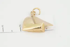 08 - Leuke 18 Krt geel-gouden roségouden "Zeilboot" hanger kopen? Bied vanaf 75!