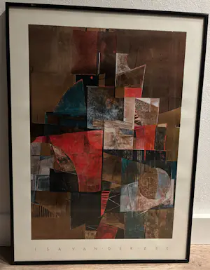 Isa van der Zee - Offset, Abstracte compositie met metallic elementen - Ingelijst kopen? Bied vanaf 45!