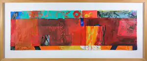 Jos Verwiel - Zeefdruk op geschept papier, Four Strokes - Ingelijst verkauft für € 80!