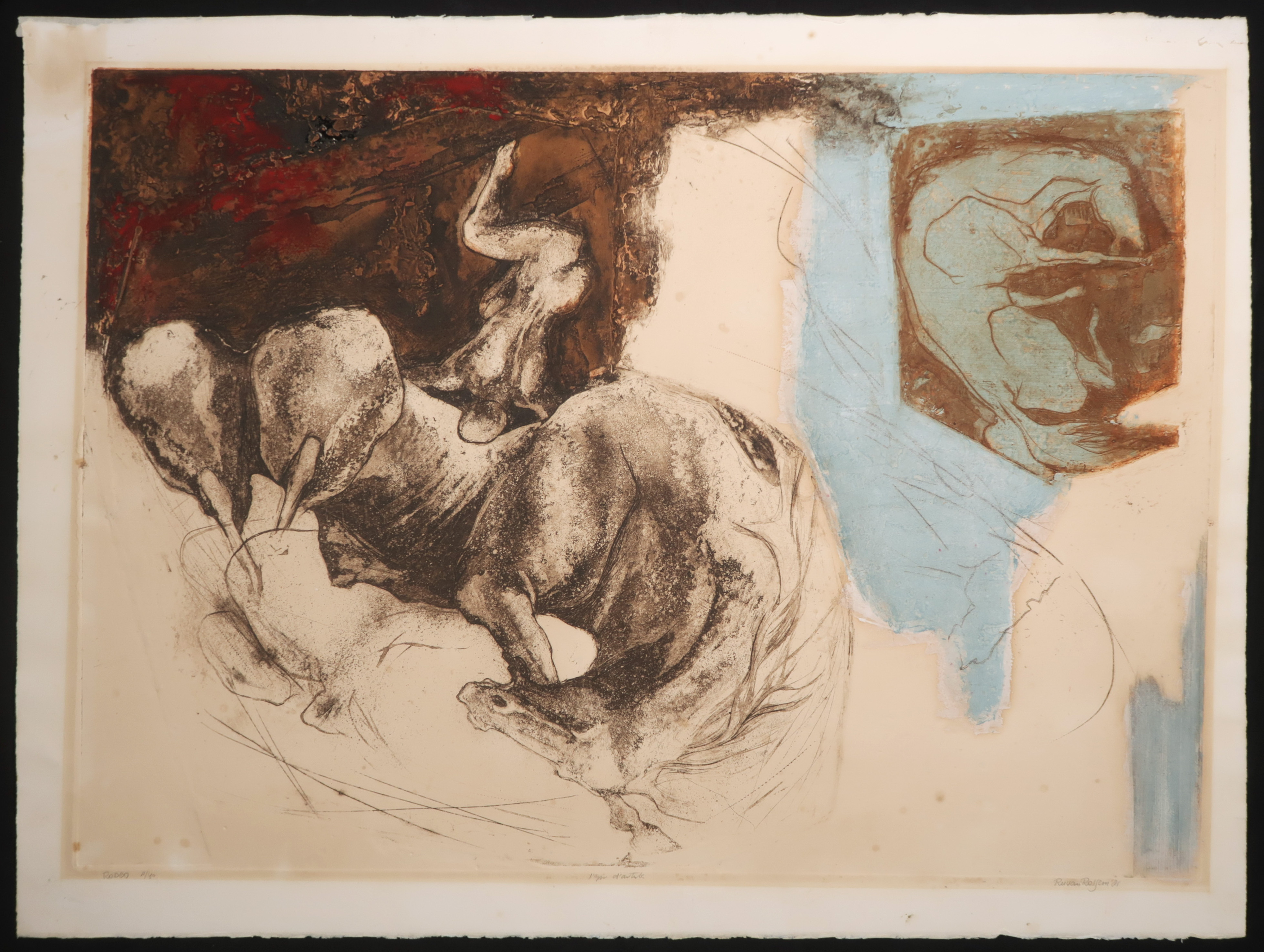 Ru van Rossem - Reliëfets en aquatint, Rodeo kopen? Bied vanaf 1!