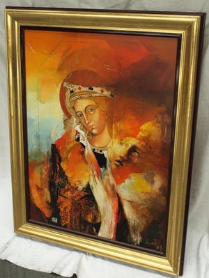 Viktoria Chaloupkova - Ingelijst olieverf op board , ‘Ave Maria’ – 95 x 74 cm -1993 kaufen? Bieten Sie von 250!