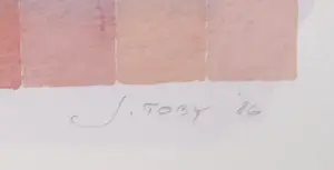 Sjef Toby - Aquarel, Veld 15 - Ingelijst kopen? Bied vanaf 35!