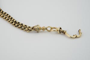 1488 - Antiek 19e eeuws - 14 krt geel gouden "dubbel" schuifcollier - LANG! kopen? Bied vanaf 970!