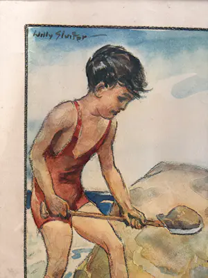 Willy Sluiter - Kinderen op het strand kopen? Bied vanaf 75!