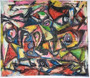 Theo Wolvecamp - Lot van twee zeefdrukken op katoenzijde, Zonder titel kopen? Bied vanaf 50!