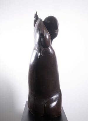 Peter Harskamp - Brons, Man met kat (Zeer groot en zwaar) kopen? Bied vanaf 1500!