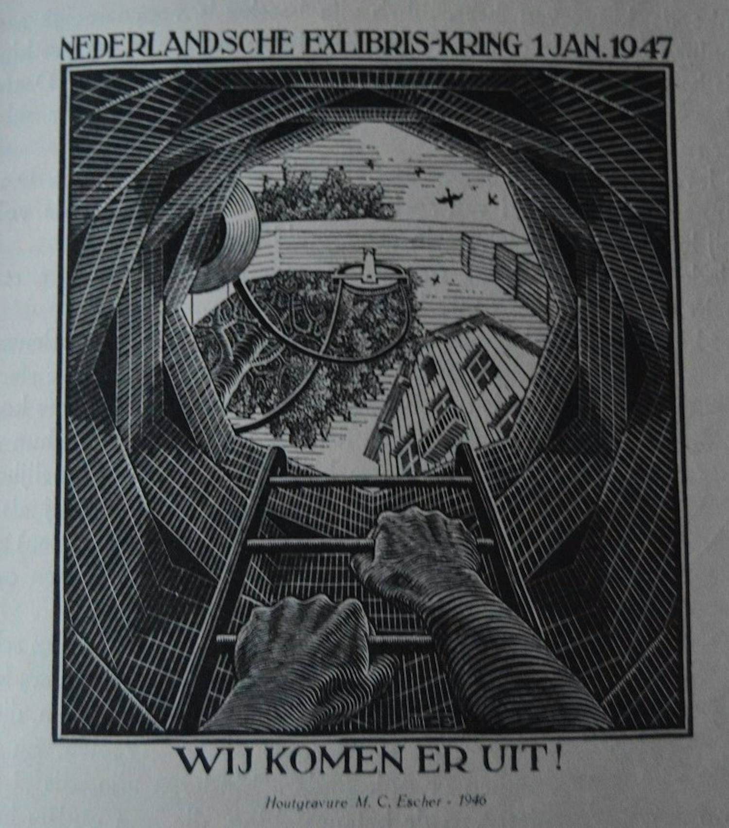 Maurits Cornelis Escher - 'Gedenkboek 1947' Met o.a; "wij komen er uit" Van M. Escher, kopen? Bied vanaf 450!