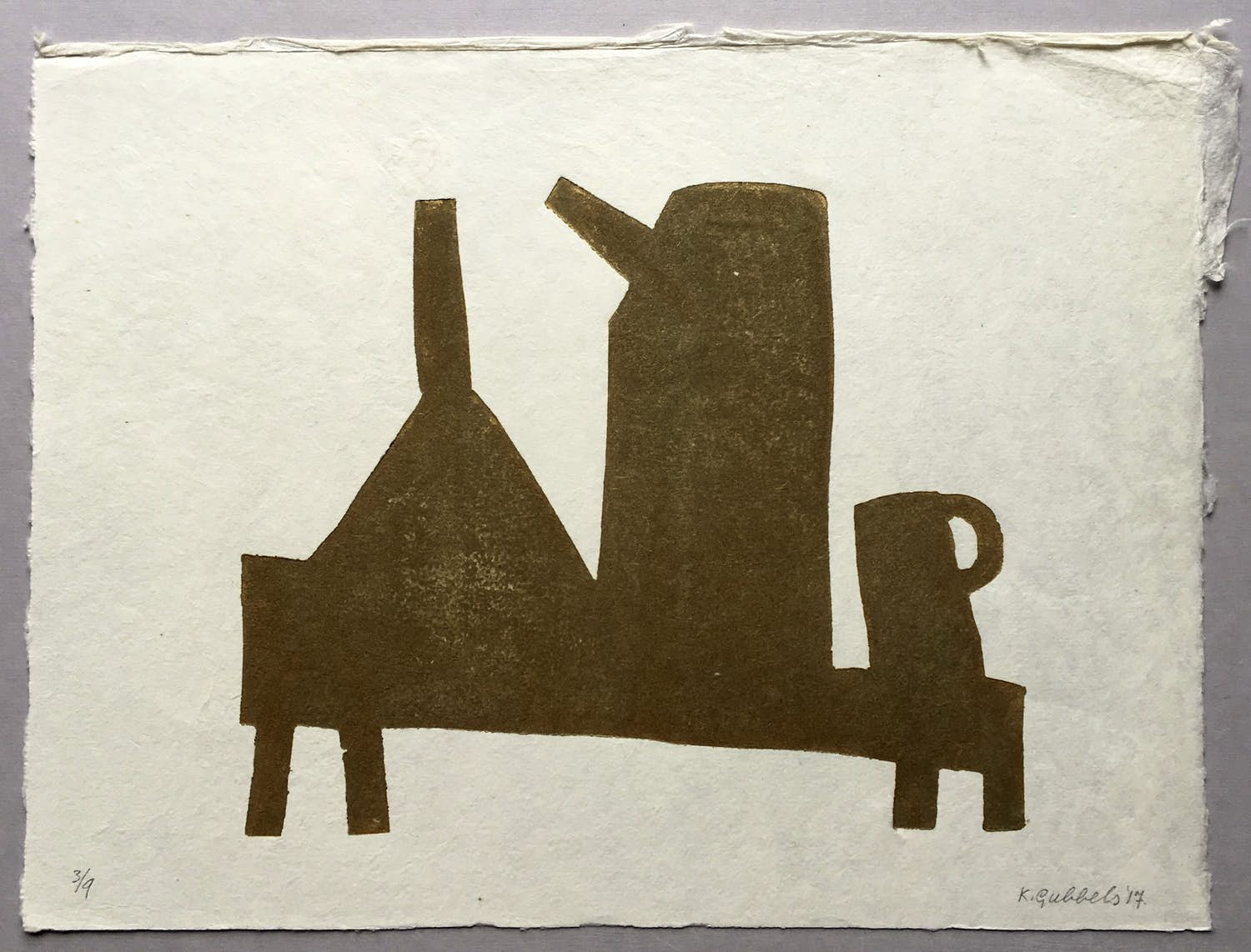 Klaas Gubbels - ‘Super saai stilleven’ - houtdruk op geschept papier - 2017 kopen? Bied vanaf 325!