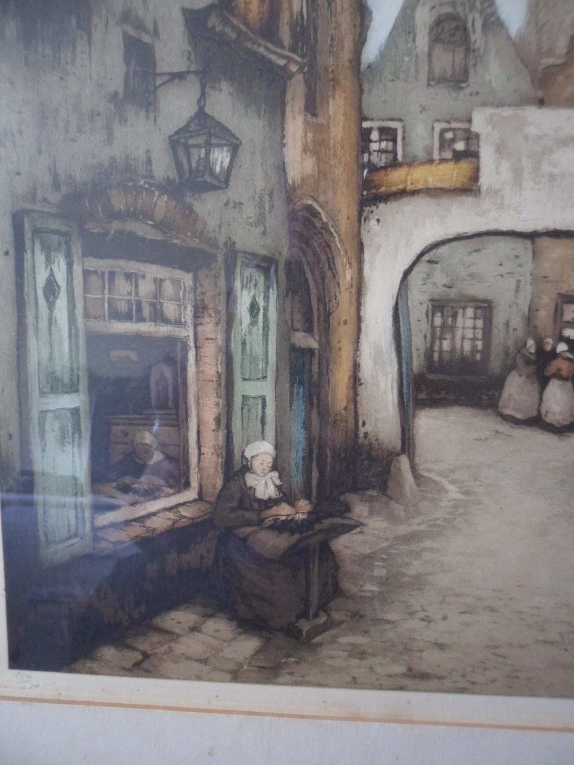 Jef Codron - Kleuren ets: Stadsgezicht te Brussel. kopen? Bied vanaf 1!