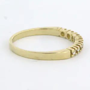 BWG gele rij ring bezet met briljant geslepen diamant 0.10ct - G/H - VS/SI kopen? Bied vanaf 150!