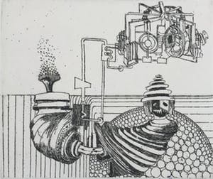 Vic Gentils - Gesigneerde ets - 1981 - 'De Vervreemding' - VII/XX kopen? Bied vanaf 35!