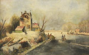 Niet of onleesbaar gesigneerd - Winterlandschap kopen? Bied vanaf 1!