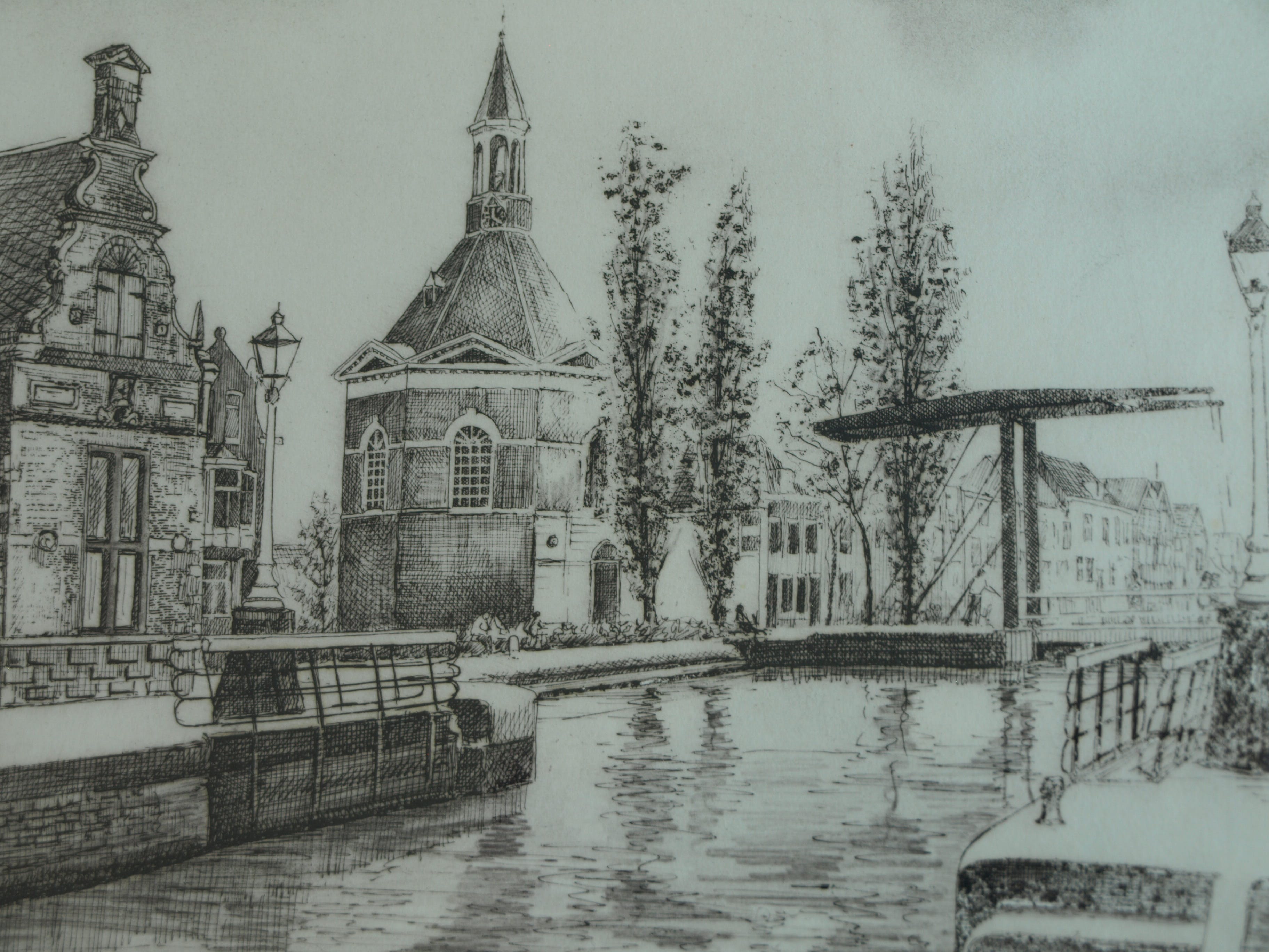 Anko C. Wieringa - Leidschendam, sluis met de Dorpskerk  kopen? Bied vanaf 1!