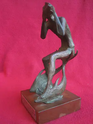 Brons (Onbekend) - Triton met dolfijnen kopen? Bied vanaf 175!