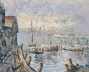 Niet of onleesbaar gesigneerd - Haven in de sneeuw kopen? Bied vanaf 1!