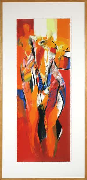 Peter Meijer - Zeefdruk, In het voorbijgaan - Ingelijst (Zeer groot) verkocht voor € 60!