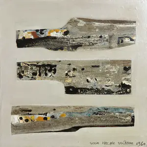 Willem Van Hecke - Olieverf op papier op paneel, Abstracte compositie - Ingelijst kopen? Bied vanaf 750!