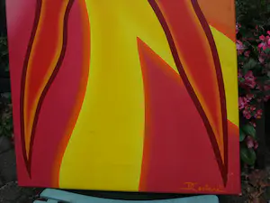 Donna Corbani - Acrylverf op doek , On Fire – 2004 – Groot , 120 x 50 cm kopen? Bied vanaf 1!