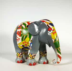 Corneille - Acryl op polyester, Elephant Parade verkocht voor € 500!