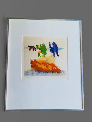 Jan Sierhuis - Epreuve d'Artiste kleuren Litho - potloodges. + pers. opdracht in nette lijst verkauft für € 58!
