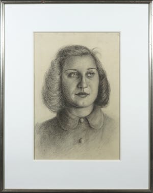Willempje Noordam - Houtskool, Portret - Ingelijst kopen? Bied vanaf 1!