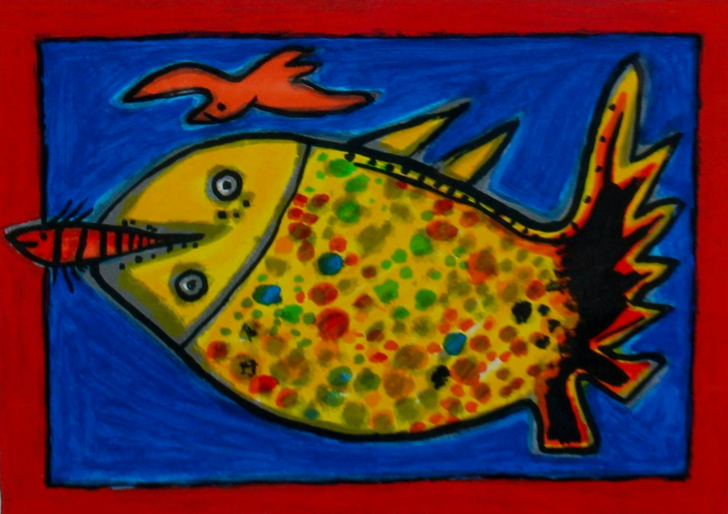 Corneille - Ingelijste zeefdruk: "Vis" - 1999 kopen? Bied vanaf 299!