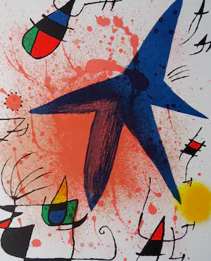 Joan Miro - 'L` Astre bleu " - 'Litografo Volume I' Spaanse uitgave uit 1972 Mourlot 857 kopen? Bied vanaf 139!