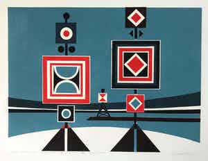 Gijsbert Jan van Koppenhagen - Kleurenhoutsnede - 1974 - 7/30 - Gesigneerd verkocht voor € 55!