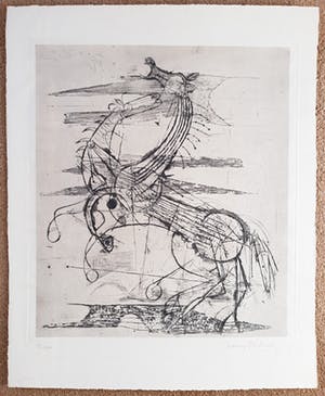 Johnny Friedlaender - Deux Chevaux, aquatint ets kopen? Bied vanaf 95!